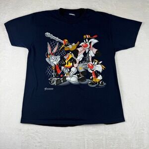 Vintage 1993 Looney Tunes Artex T-Shirt Navy Blue Hip Hop Bugs Bunny Daffy Duck